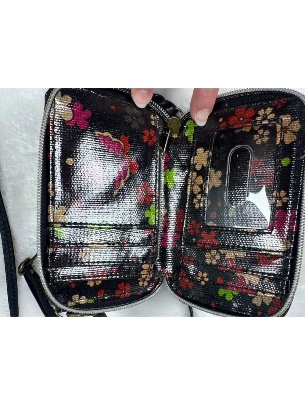 sakroots Crossbody Bag Purse Peace Multicolor 70s Boho Hippie Adjustable Strap